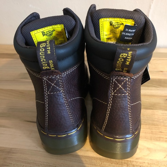 Dr Martens Gilbreth women’s steel toe brown leather work boot size 5 non-slip - Picture 4 of 8